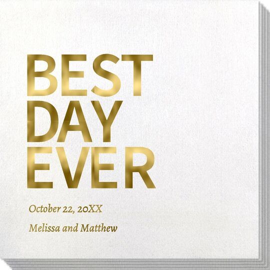 Bold Best Day Ever Bamboo Luxe Napkins